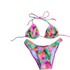 Recco brazilian bright floral butterfly bikini set New With Tags